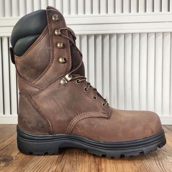 Carolina 8" Waterproof Insulated Work Boots Mens Sz 9 D Brown Leather Steel Toe - Picture 6 of 12